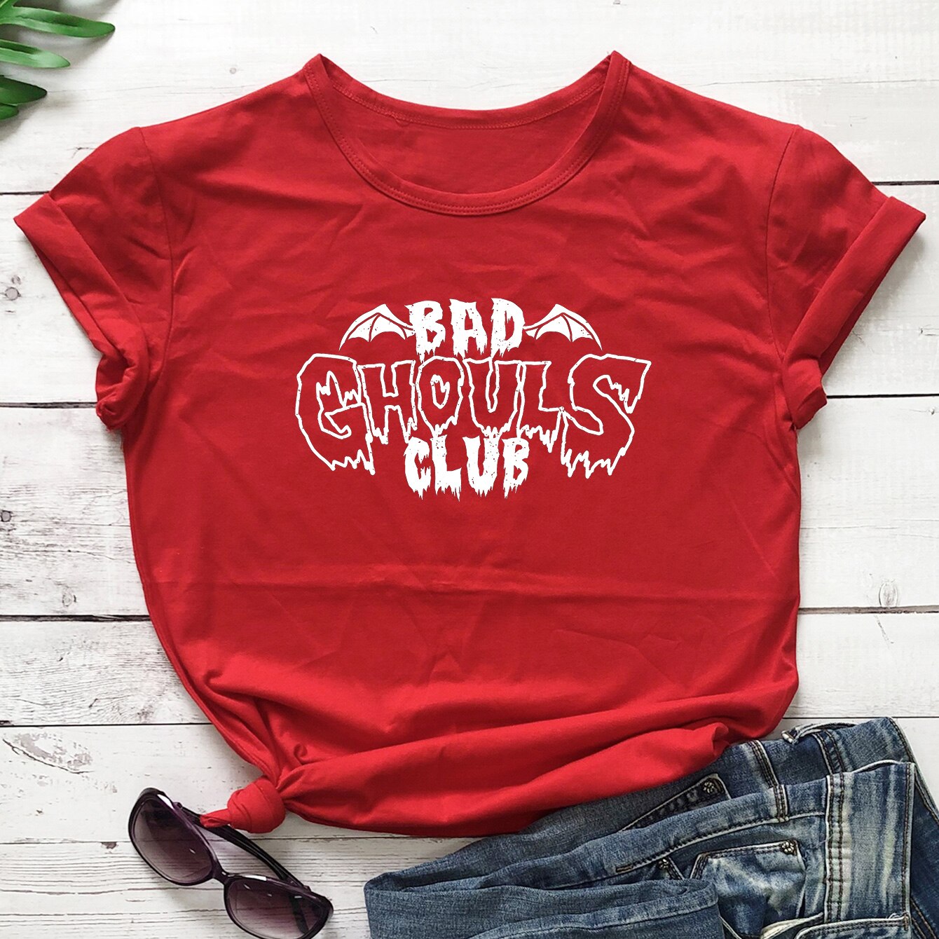 Bad Ghouls Club T-shirt - Red / S - T-Shirt
