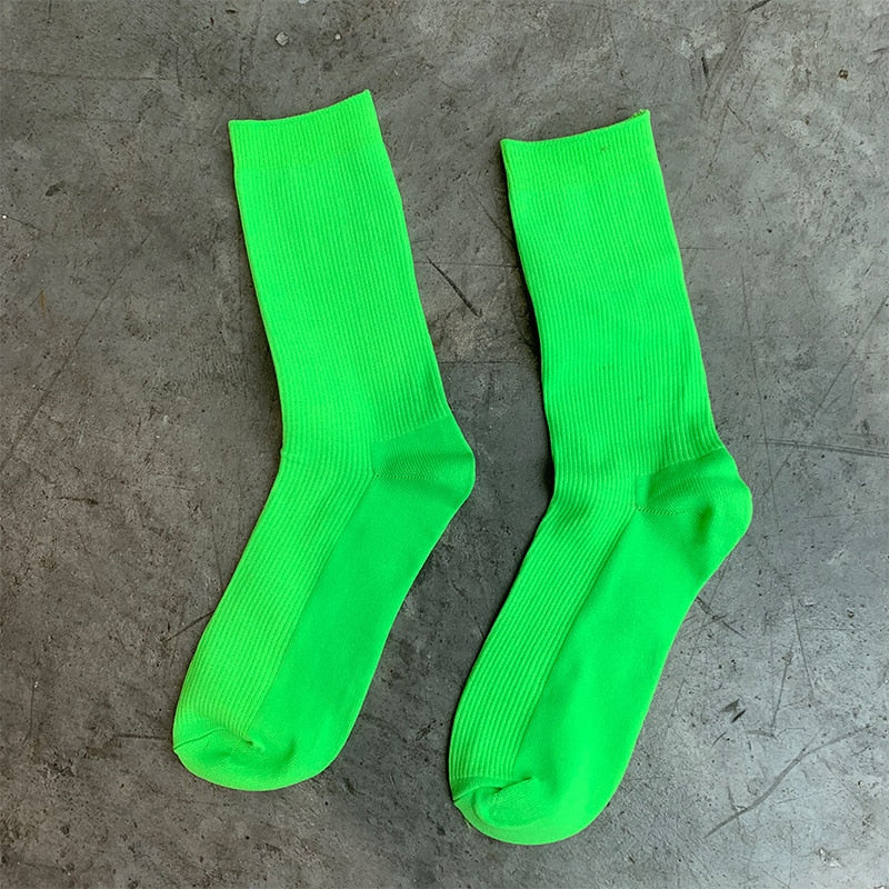 Solid Colorful Socks - Neon Green / 34-41