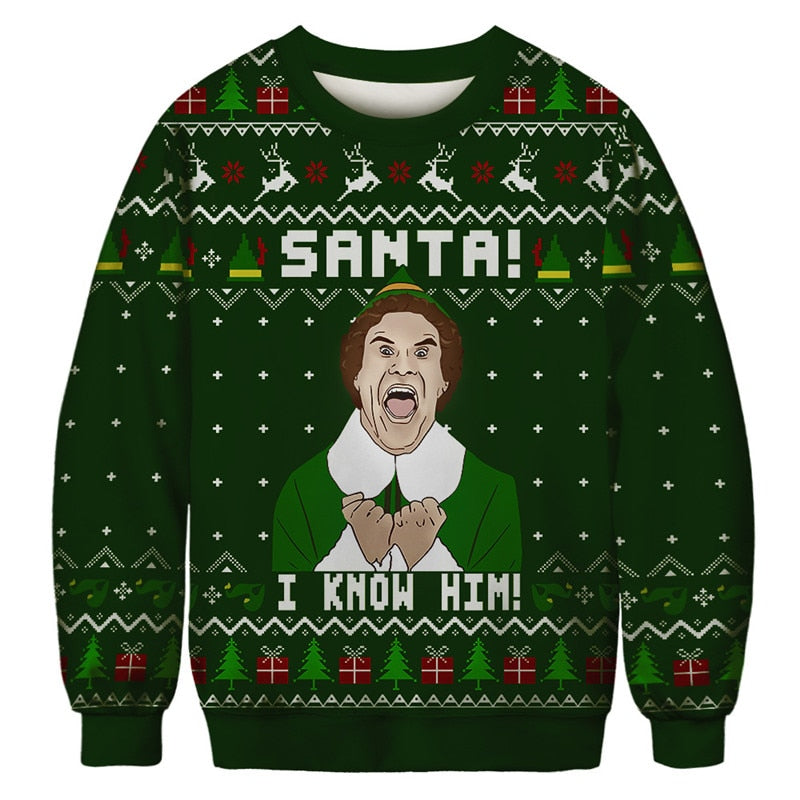 Ugly Christmas Funny Holiday Sweater - Dark Green / M
