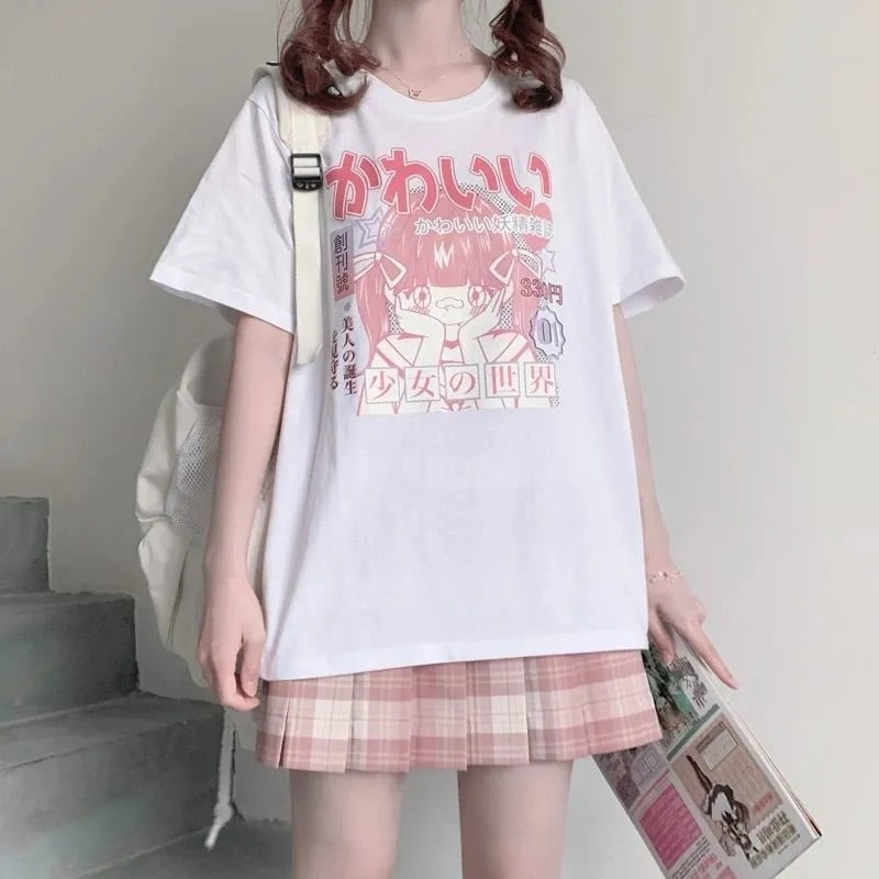 Lovely Scared Girl Oversize T-Shirt