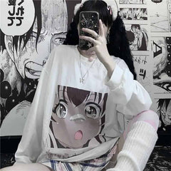 Anime Dolls Oversized Sweatshirt - Gray / S - SWEATSHIRT