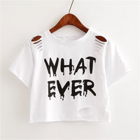 Thumbnail for What Ever Sexy Crew Neck T-Shirt - White