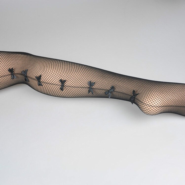 One Line Design Pantyhose - Size / Black