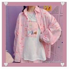 Strawberry Milk Kawaii Korean Style T-Shirt - Blouse