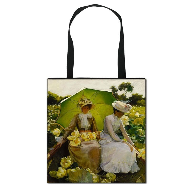 Famous Art Oil Painting Eco Reusable Shopping Bag - Lily