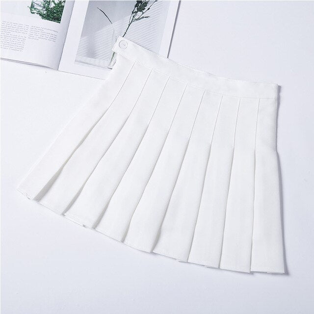 Plaid Pattern Mini Skirt Summer - white / XS