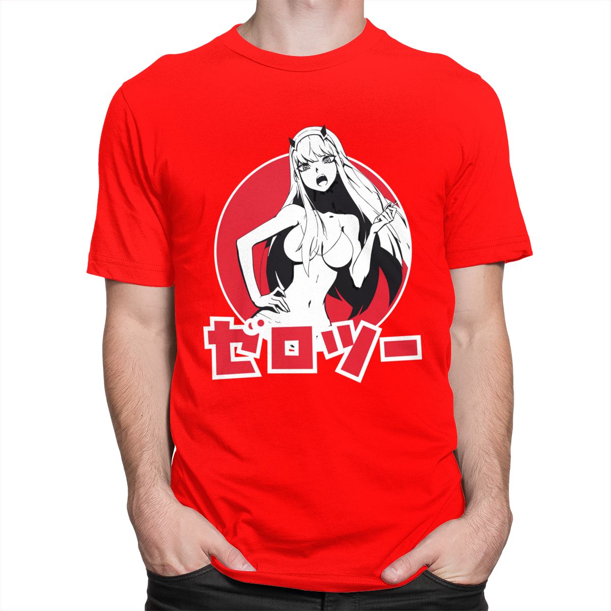 Anime Attractive Girl T-Shirt - Red / S