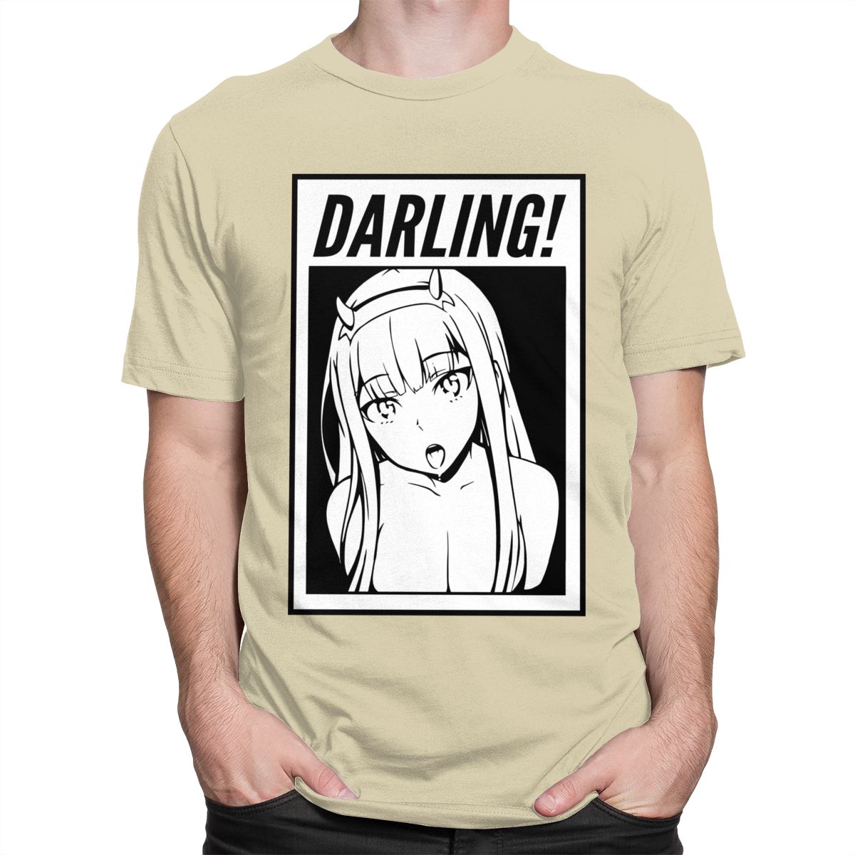 Darling Anime Girl T-Shirt - Khaki / S