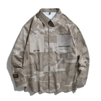 Thumbnail for Oversized Long Sleeve Korean Style Shirt - Camouflage / S -