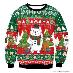 Funny Animals Ugly Christmas Unisex Sweater - Snowman / S /