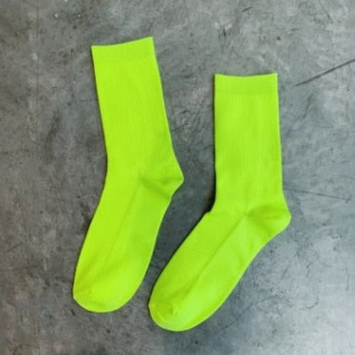 Solid Colorful Socks - Neon Yellow / 34-41