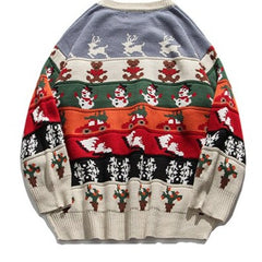 Christmas Elk Snowman Crewneck Sweaters - Red / M - Sweater