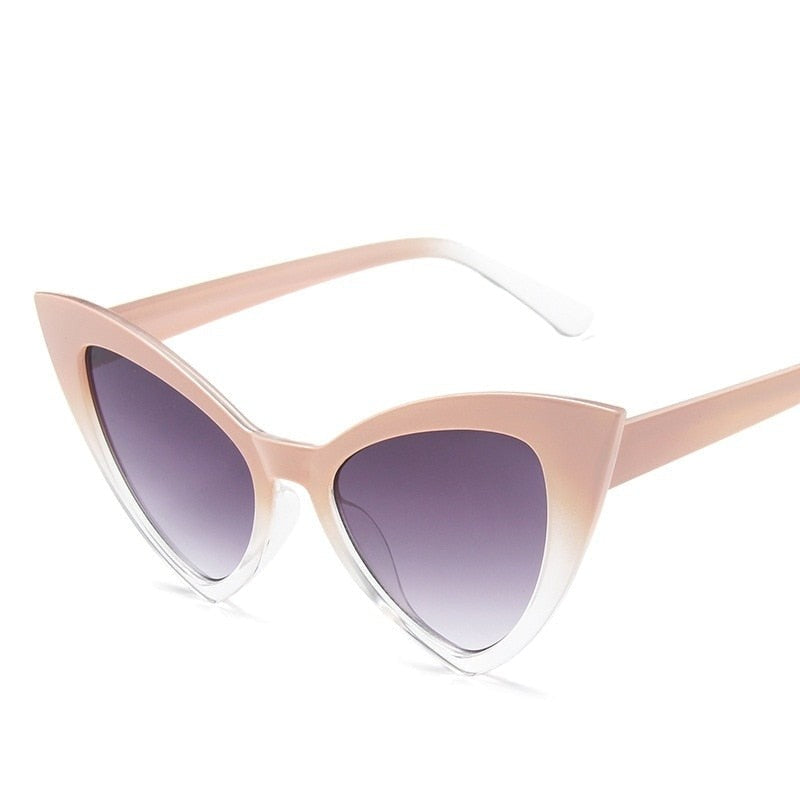 Classic Vintage Cat Eye Sunglasses - Pink Grey / One Size