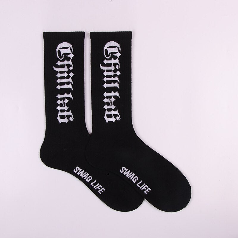 CHILL LAB Gothic Hip-hop Socks - Black / 36-42