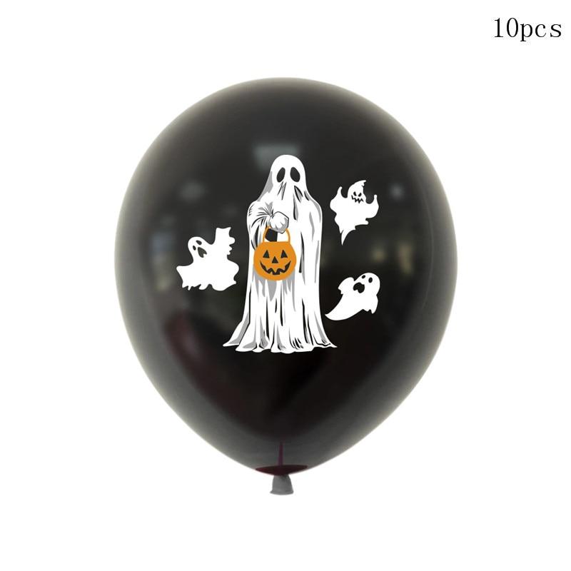 Happy Halloween Pumpkin Ghost Balloon Decorations - black 1