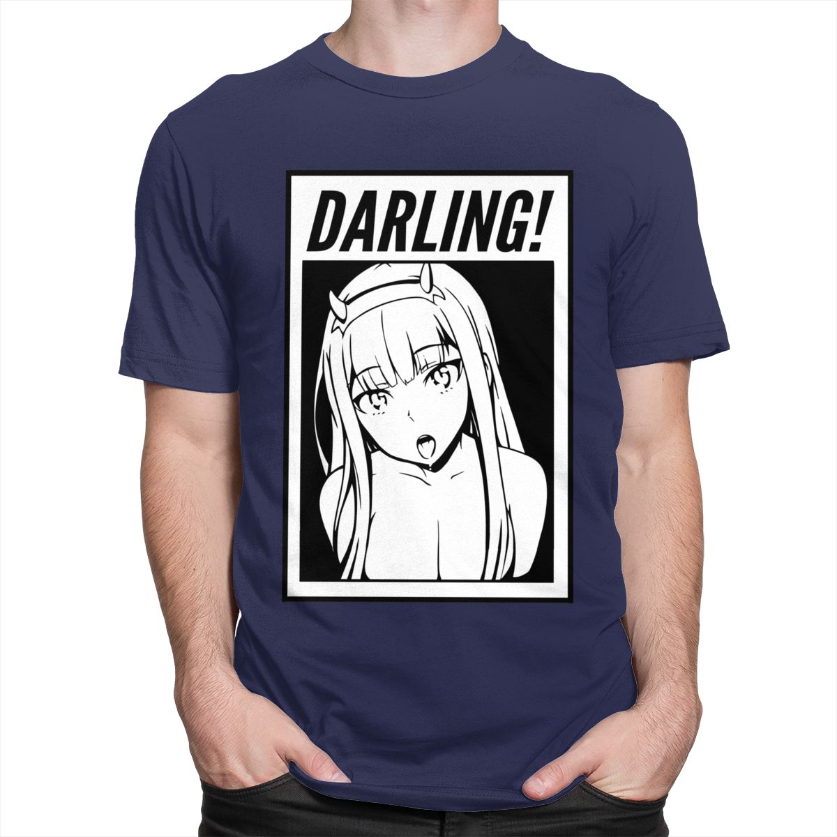 Darling Anime Girl T-Shirt - Navy Blue / S
