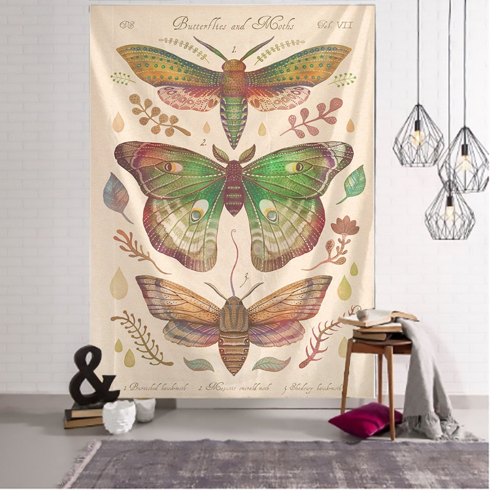 Psychedelic Butterfly Pattern Tapestry Blanket - D / 95x70cm