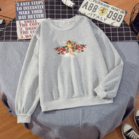 Thumbnail for Floral Angel Sweatshirt - Gray / M - SWEATSHIRT