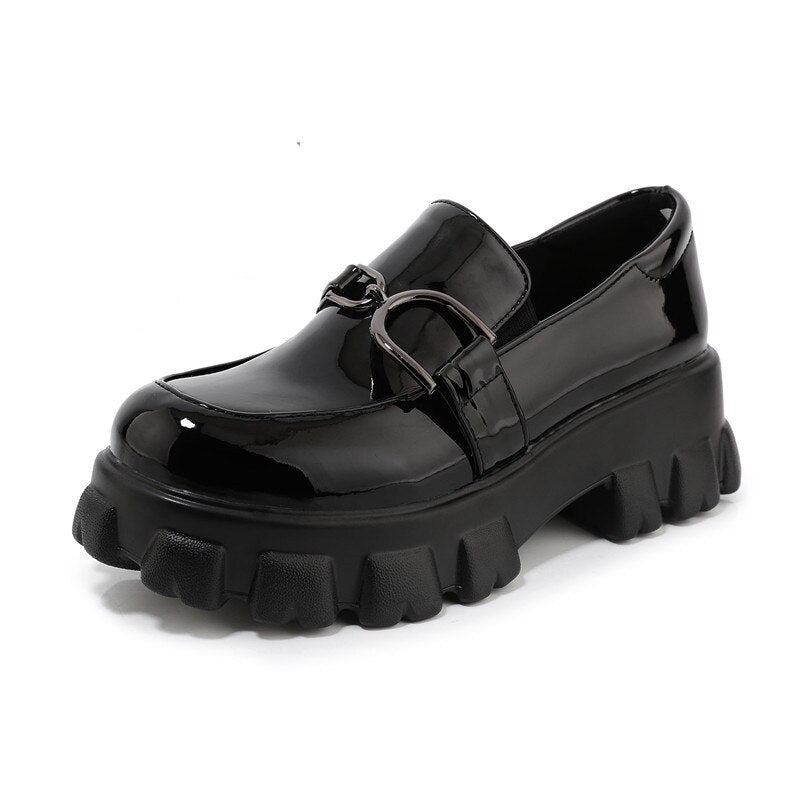 Chunky platform and buckle Loafers - Black-Black / 3