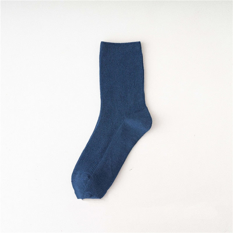 Solid Colorful Socks - Navy / 34-41