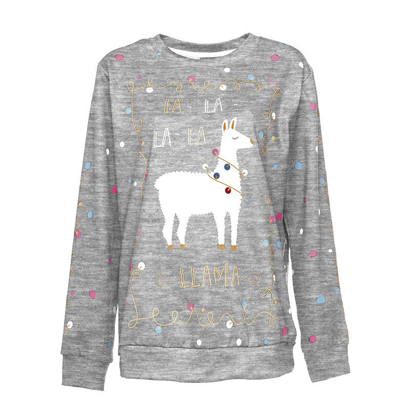 Ugly Christmas Women 3D Print Sweater - Ligth Grey / M