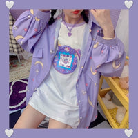 Thumbnail for Korean Kawaii Moon Rabbit Shirt