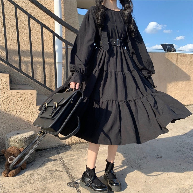 Black Gothic Long Sleeve Dress