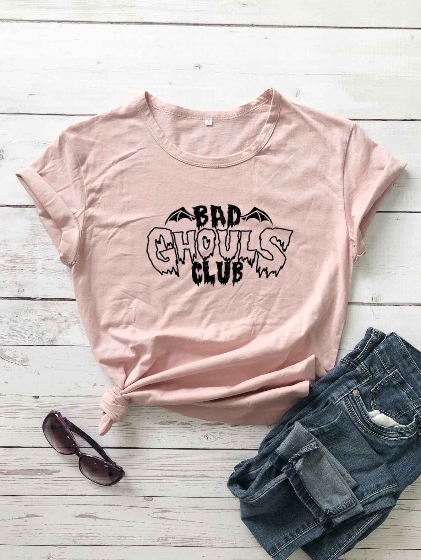 Bad Ghouls Club T-shirt - Peach / S - T-Shirt