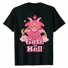 Goth Lucifer Funny Satanic Goat Cute T-Shirt - black / XXXL