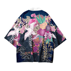 Crane Japanese Style Kimono - Pink / XXS - KIMONO
