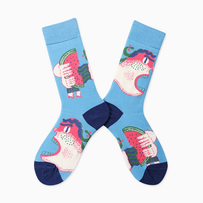 Creative Colorful Socks - Sky Blue / One Size