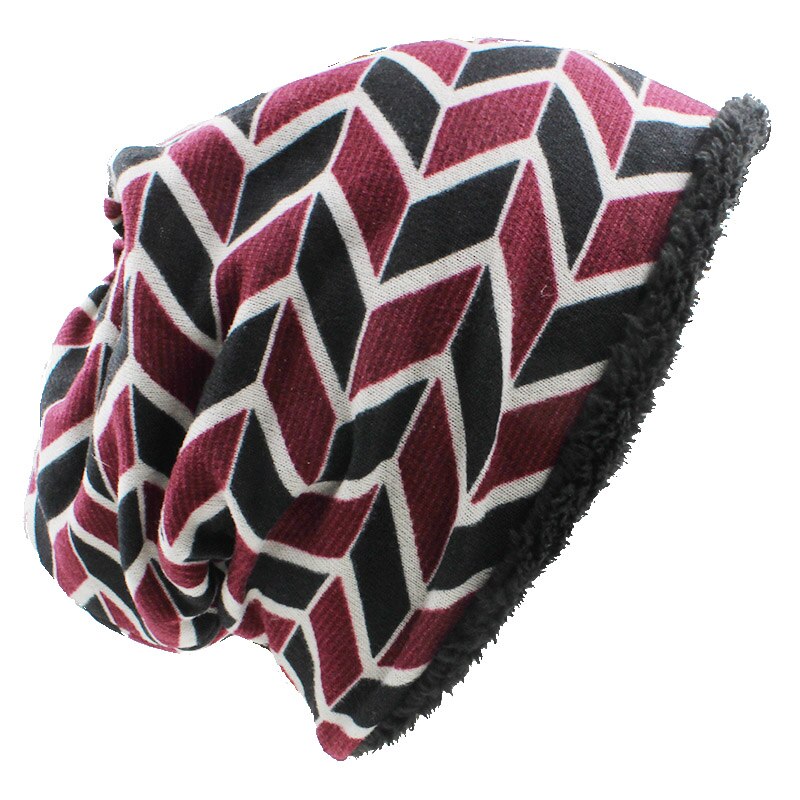 Brand Design Dual-use Scarf Beanie - Red-Black / One Size
