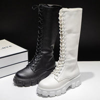 Thumbnail for Lace-Up Knee-High Boots - boots