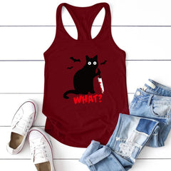 Gothic Cat Knife Bats What Tank Top