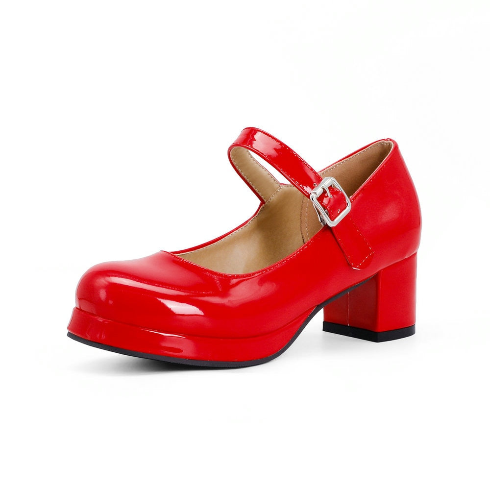 Bridal Wedding Sweet Lolita Casual Mary Janes Shoes - Red /