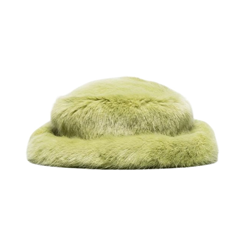 Plush Fluffy Dome Hats - Green / One Size - Hat