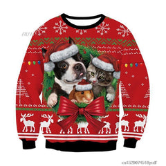 Funny Animals Ugly Christmas Unisex Sweater - Dog Cat &