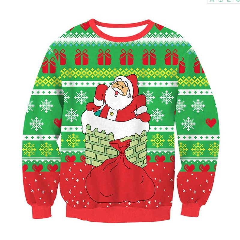 Xmas Funny Ugly Knitted Sweater - Green / S