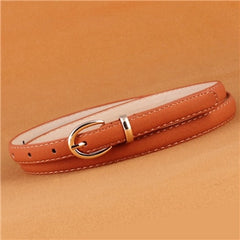 Solid Color PU Leather Belt - Camel / 105CM