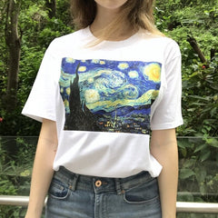 Vincent Van Gogh Starry Night T-Shirt - Blue / S - T-shirts