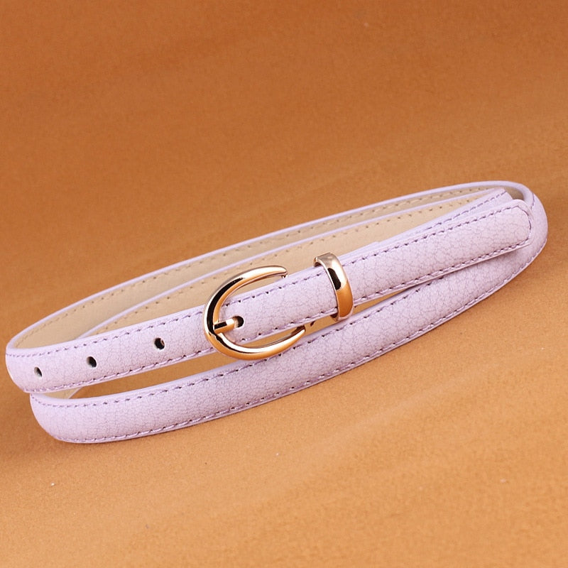 Solid Color PU Leather Belt