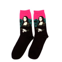 Thumbnail for Art Vintage Colorful Socks - Black-Pink / All Code