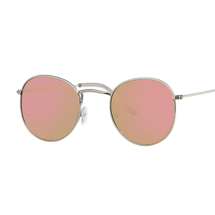 Round & Oval Sunglasses - Silver-Pink / One Size
