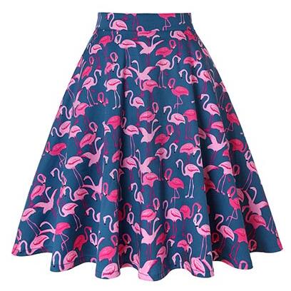 High Waist Animal Print Skirt - Violet / S