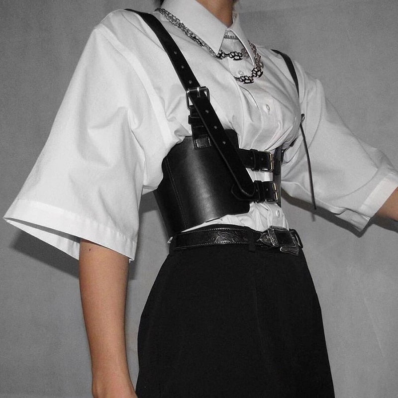 Gothic PU Leather Crop Top