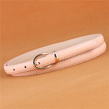 Solid Color PU Leather Belt - light pink / 105CM