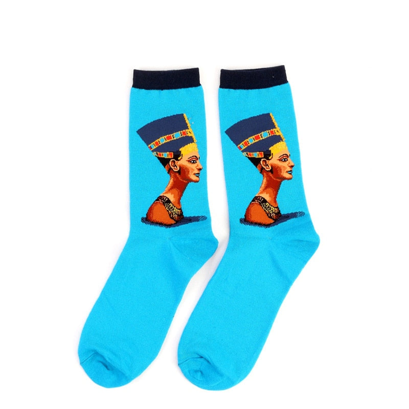 Art Vintage Colorful Socks - Turqouise / All Code