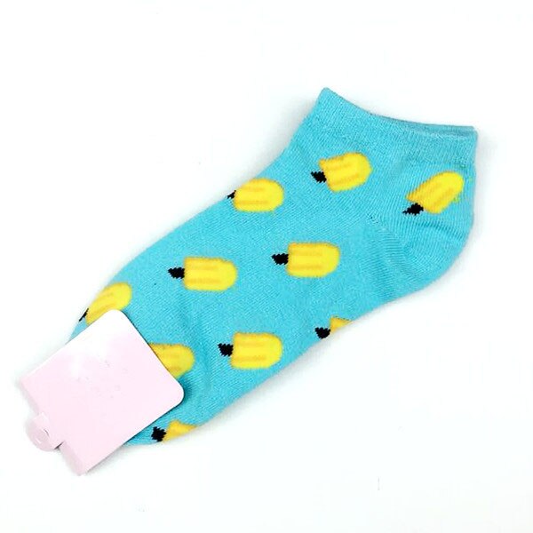 Candy Color Fruits Cotton Sock - Marine Blue / one size -
