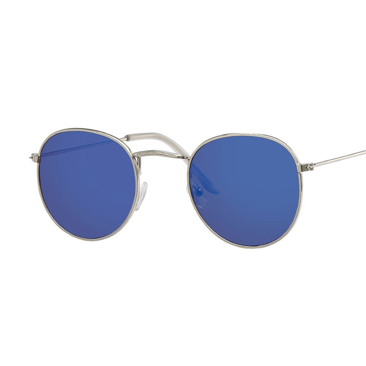Round & Oval Sunglasses - Silver-Blue / One Size