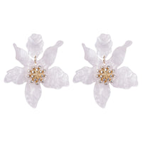 Thumbnail for Long Flower Earrings - White A / One Size